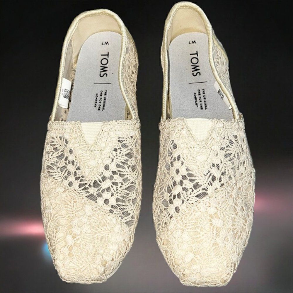 Toms womens cream Moroccan crochet Espadrilles flats